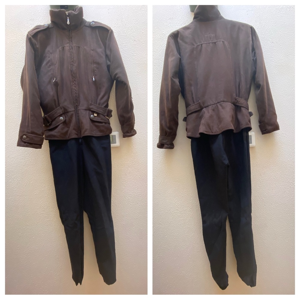 NILS Reserve Collection Brown Black One Piece Ski Suit Winter Skiwear Size 12